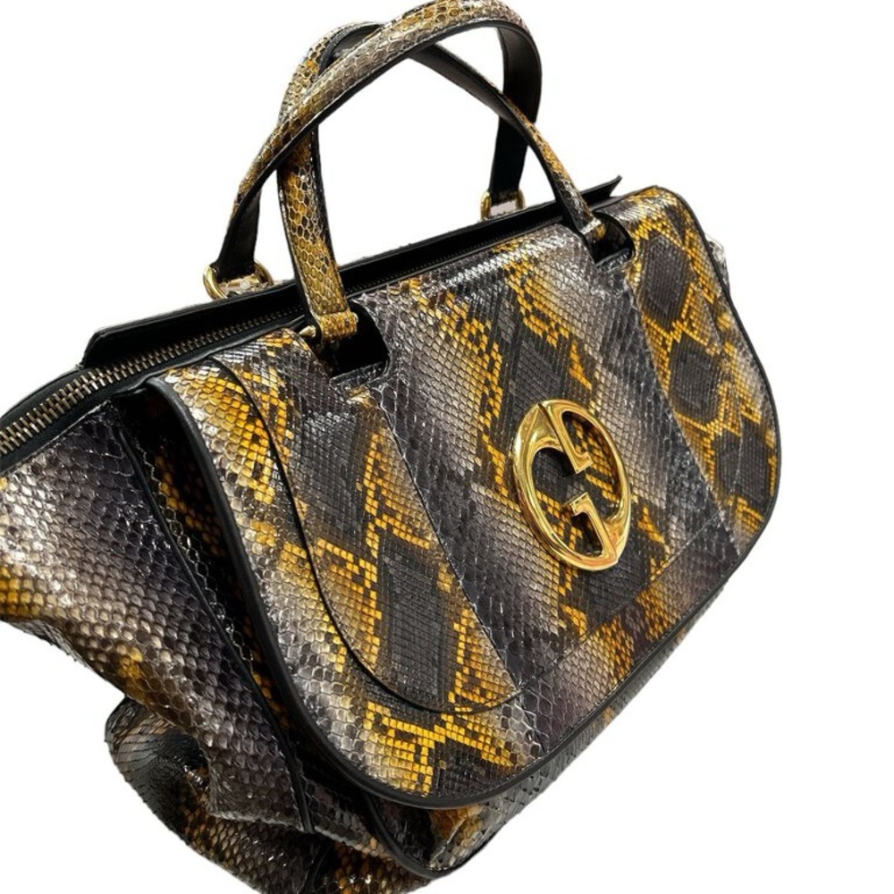 Gucci Python 1973 Medium Top Handle Satchel - Aut… - image 6